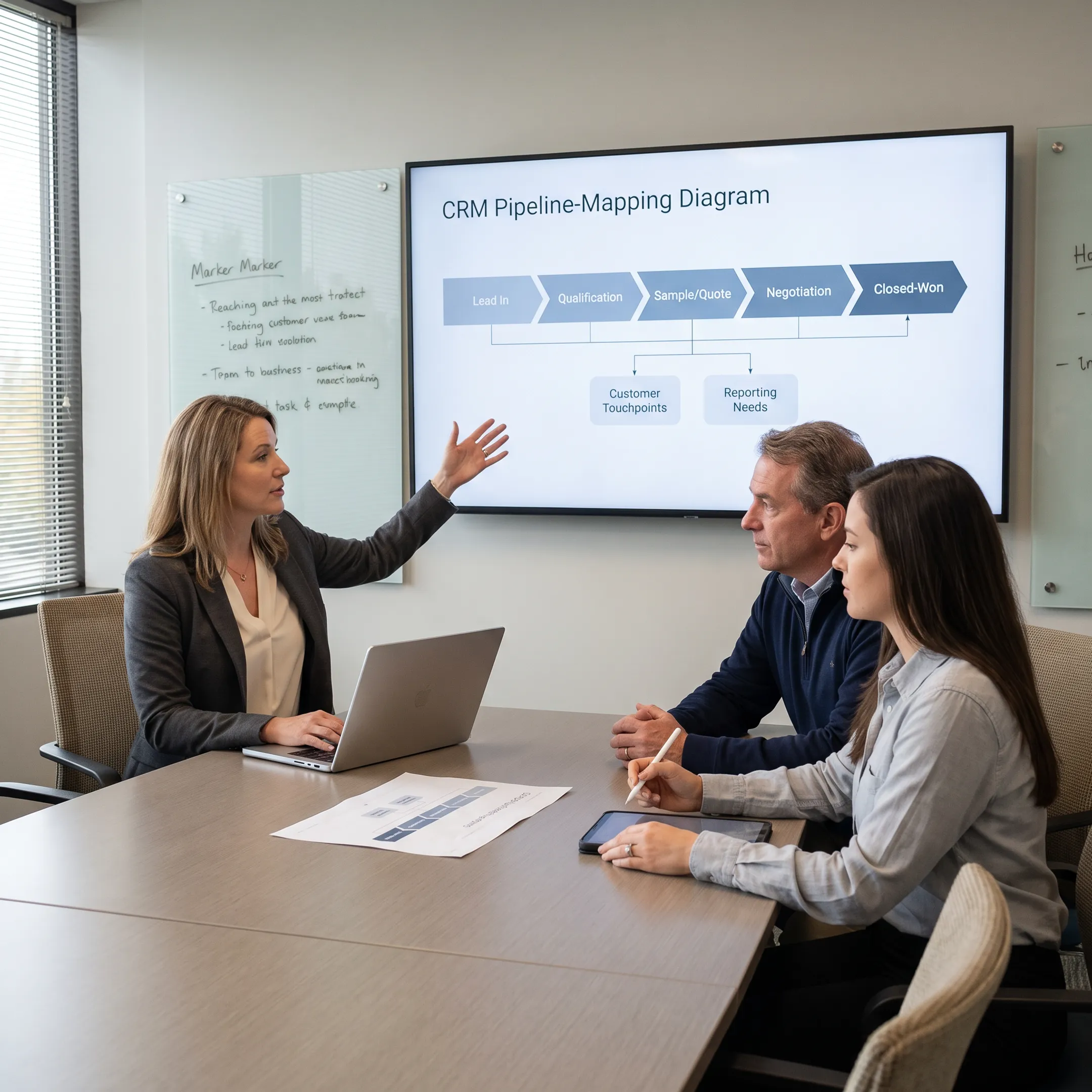 CRM consultant mapping CPG sales workflows with business stakeholders