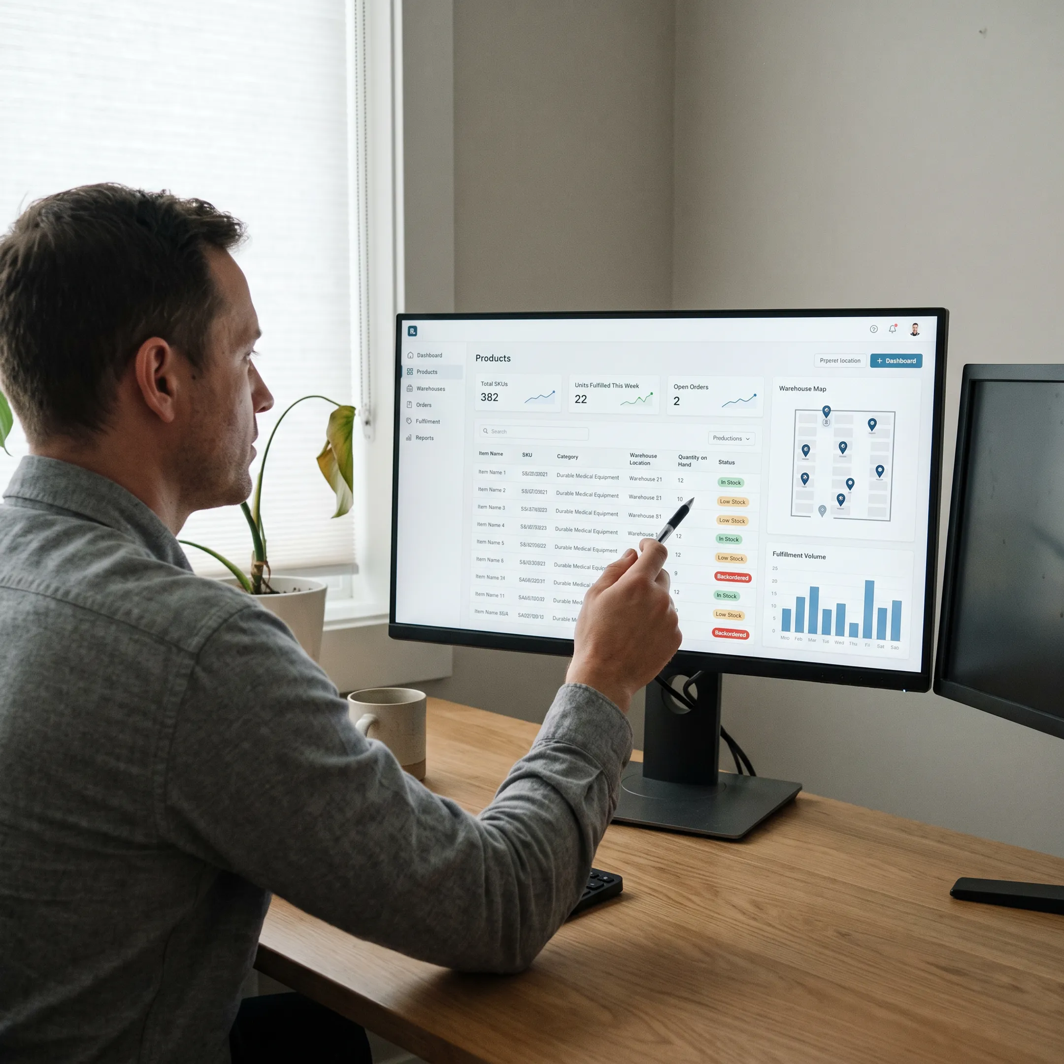 DME inventory management software dashboard