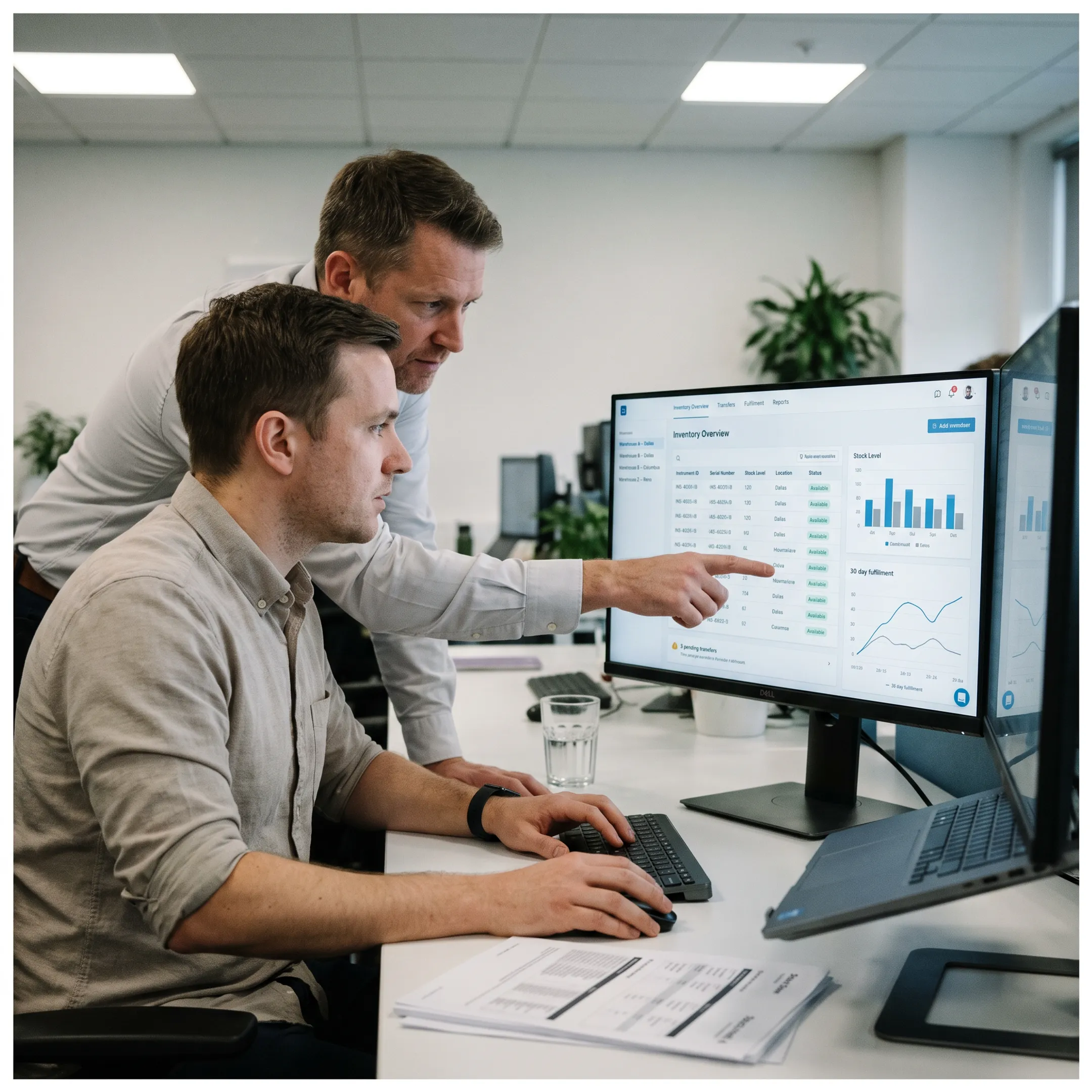 Instrument inventory management software dashboard