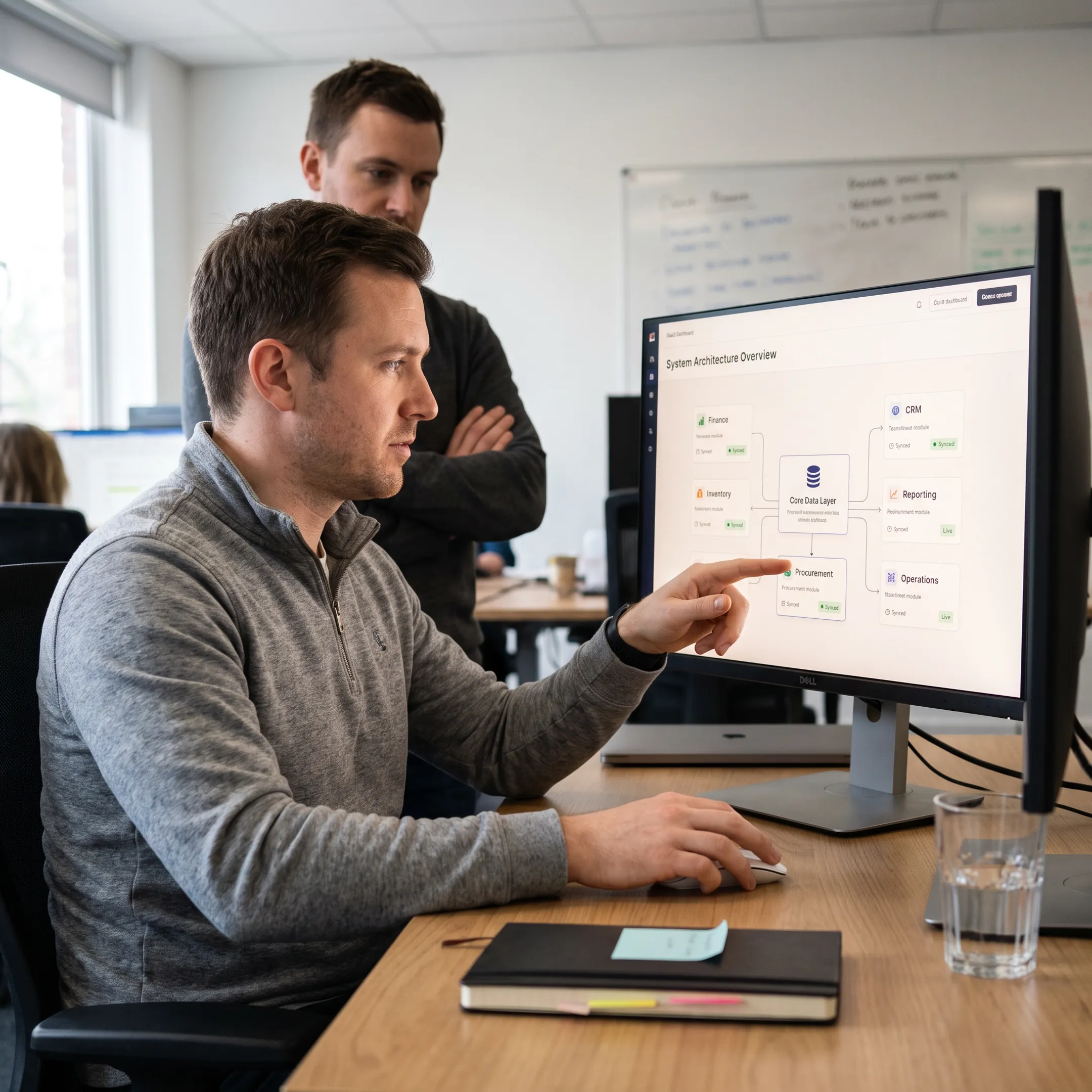 Cloud ERP integration displayed across connected business systems