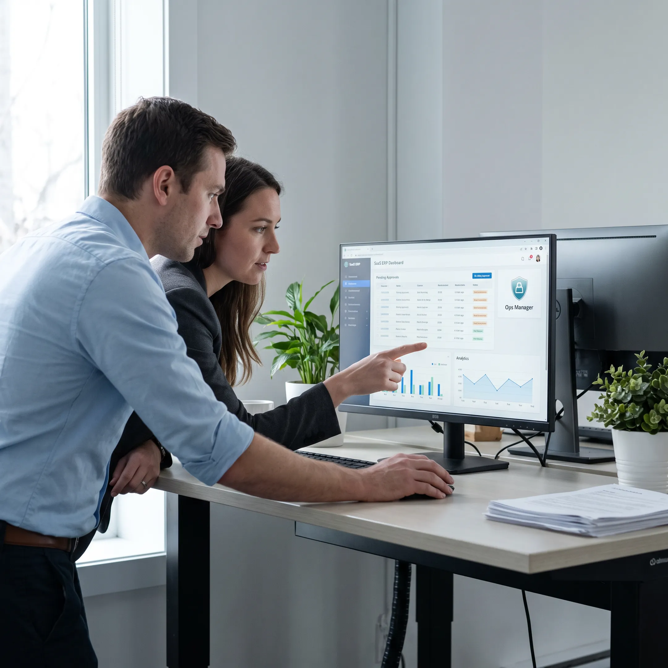 Enterprise team using a self-service ERP dashboard