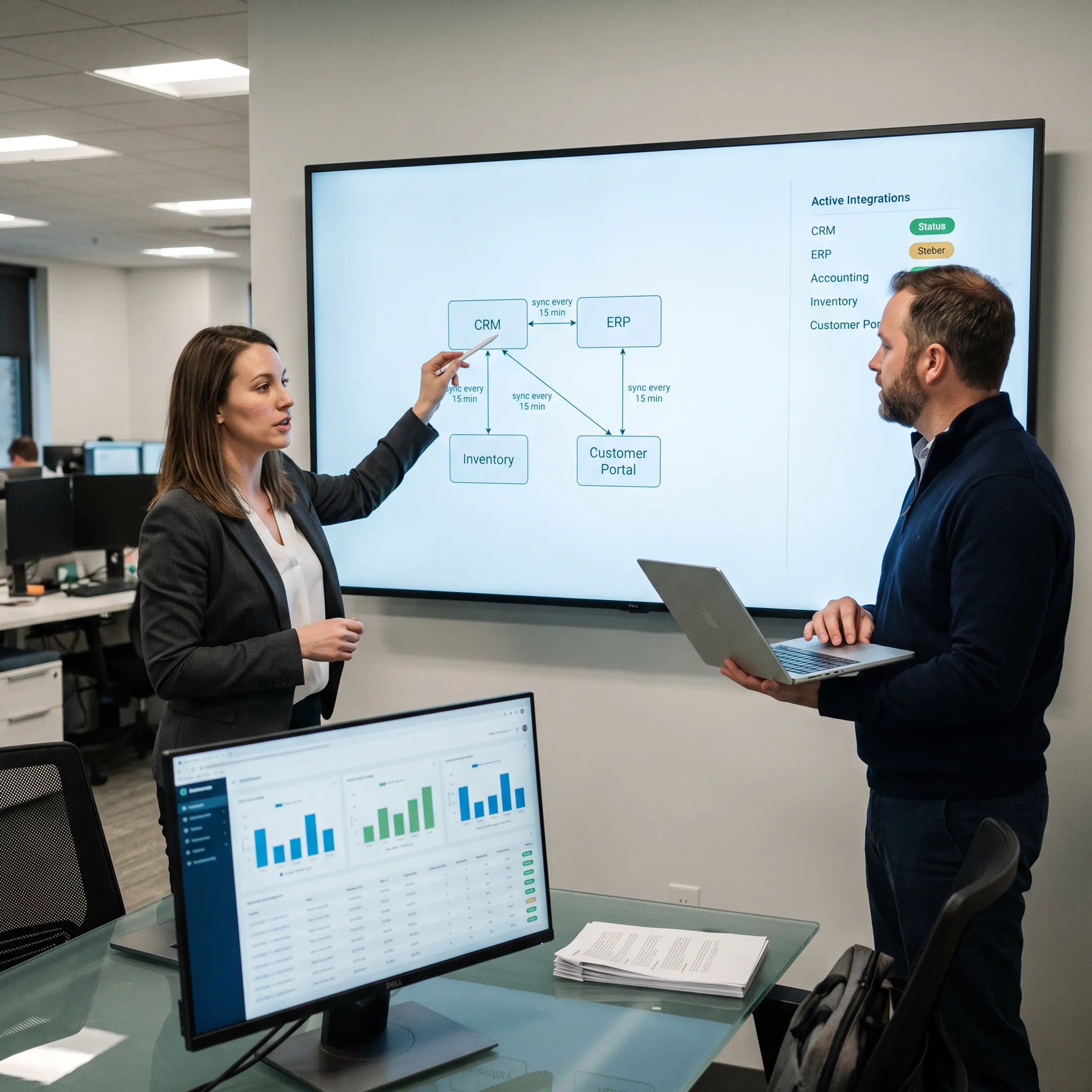 Technology team planning a business data integration architecture