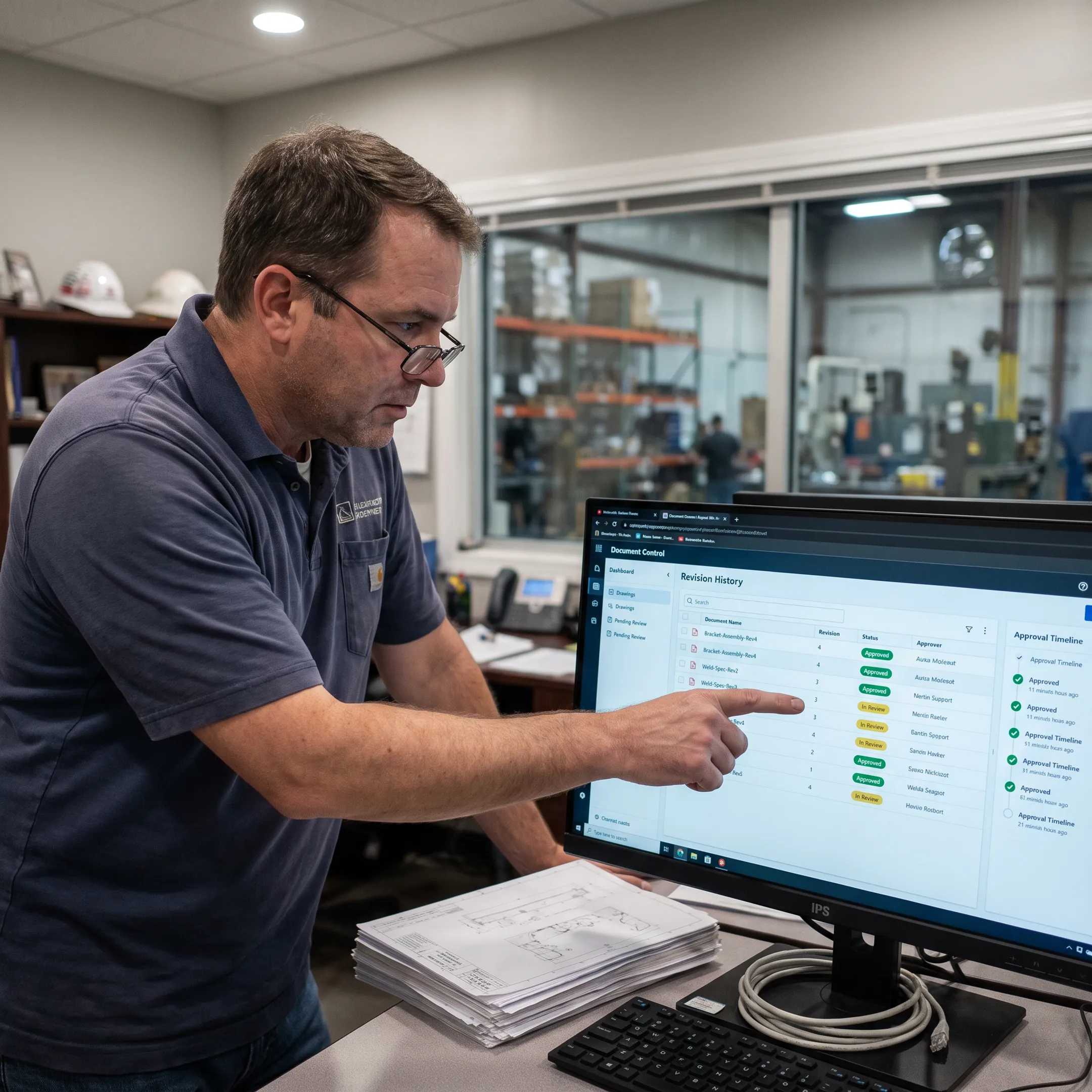 Digital manufacturing document control workflow