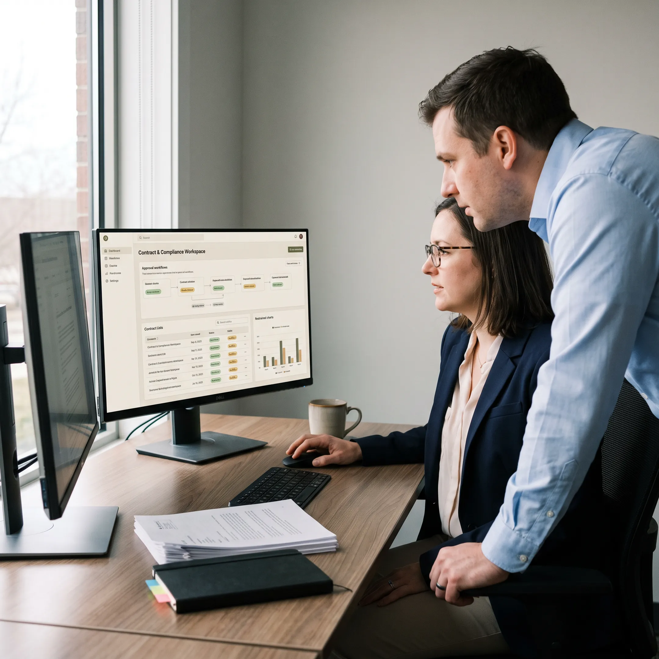 Oil and gas contract management software dashboard