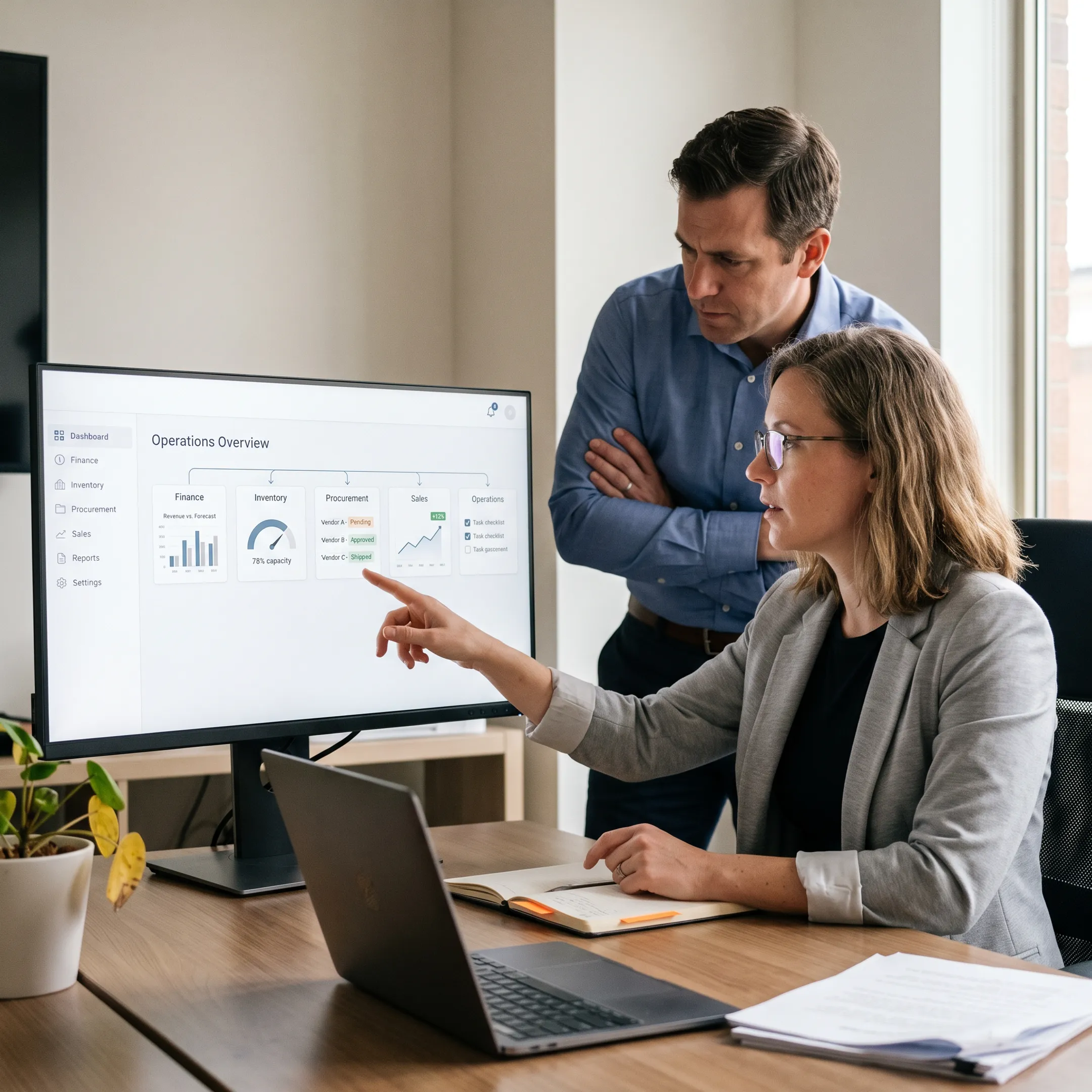 AI-native ERP modules connected across business operations