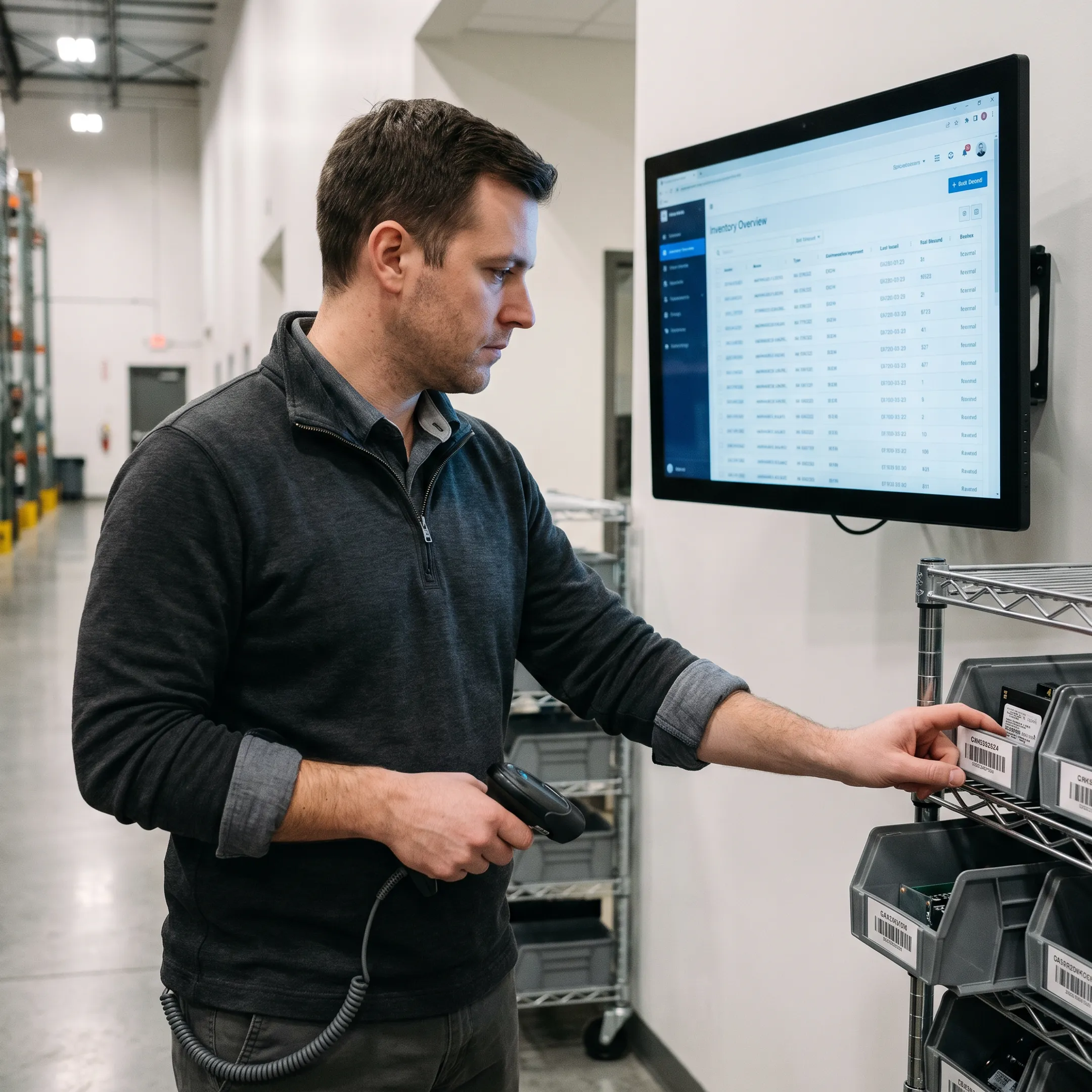 Organized electronic parts inventory