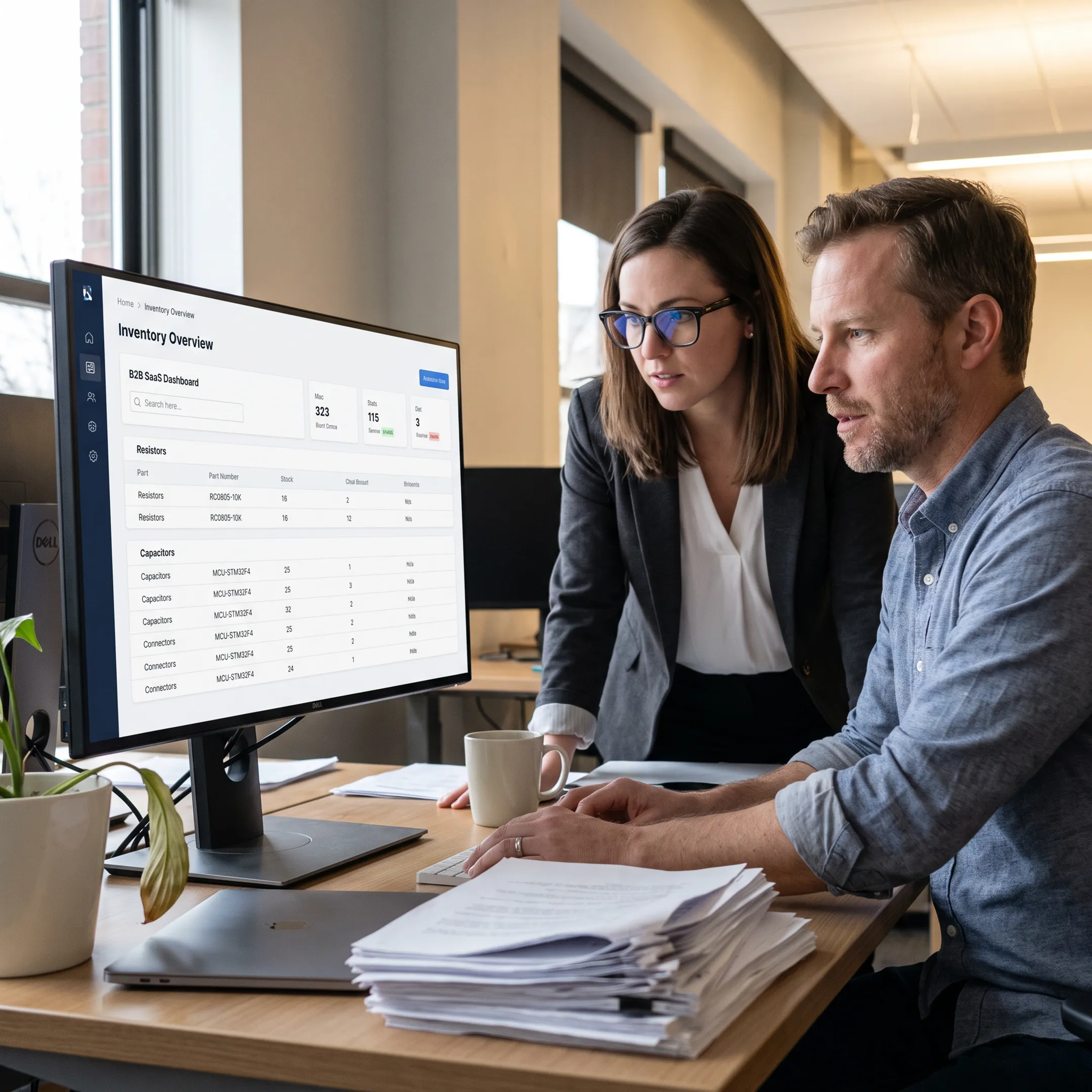 Electronic components inventory management dashboard