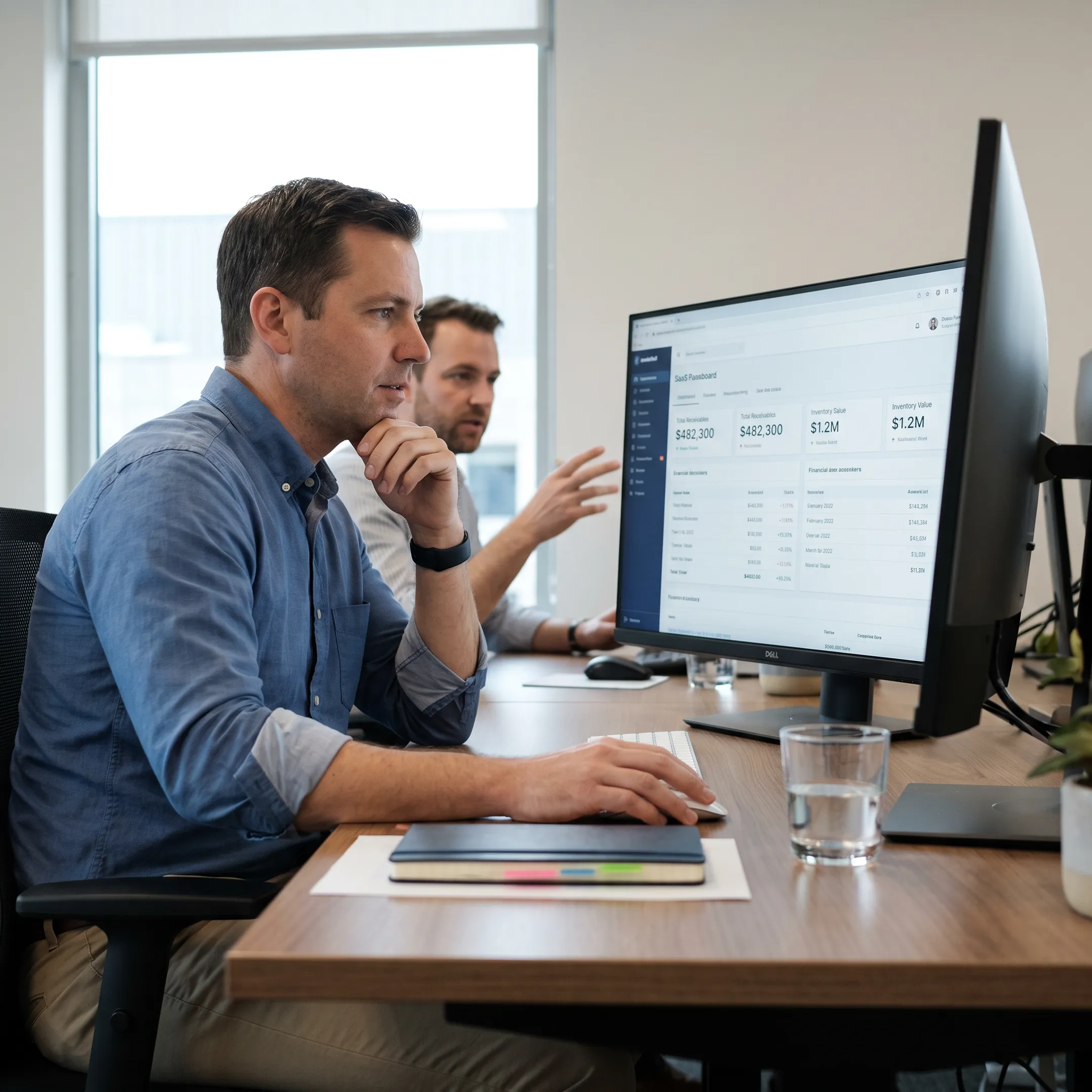 Accounting software dashboard for a wholesale distribution business