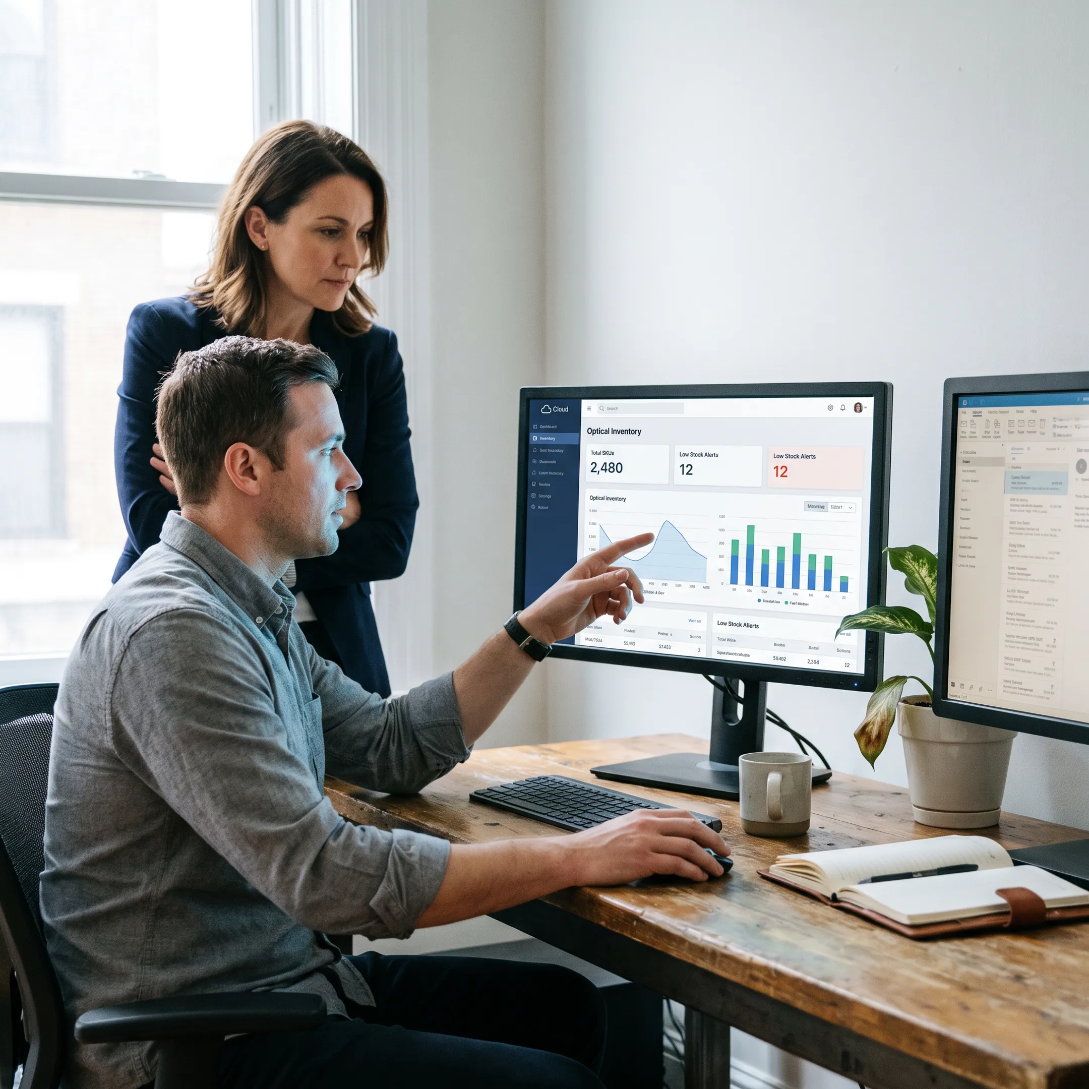 Optical frame inventory management software dashboard
