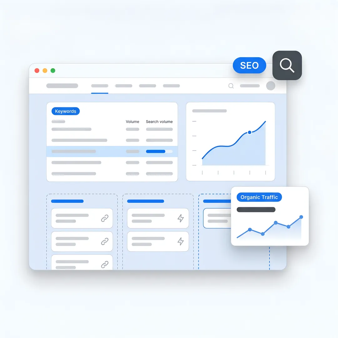 SEO team reviewing financial services growth workflow