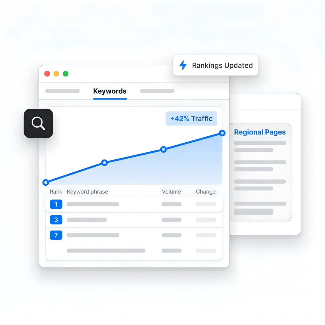 SEO strategist reviewing logistics search performance