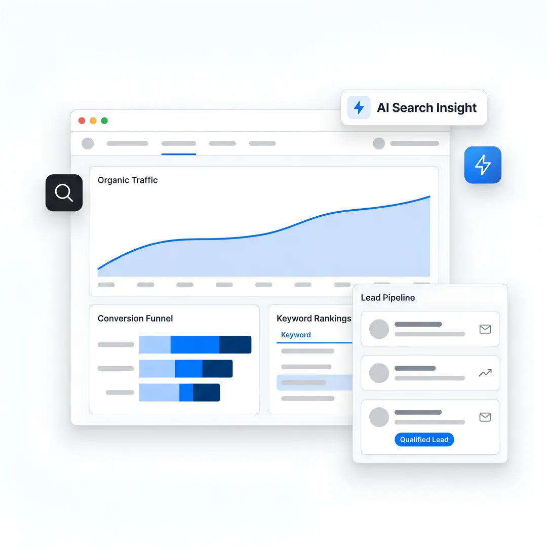 B2B SEO and conversion optimization dashboard