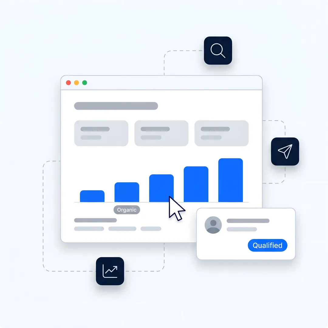 SEO process dashboard for manufacturing growth