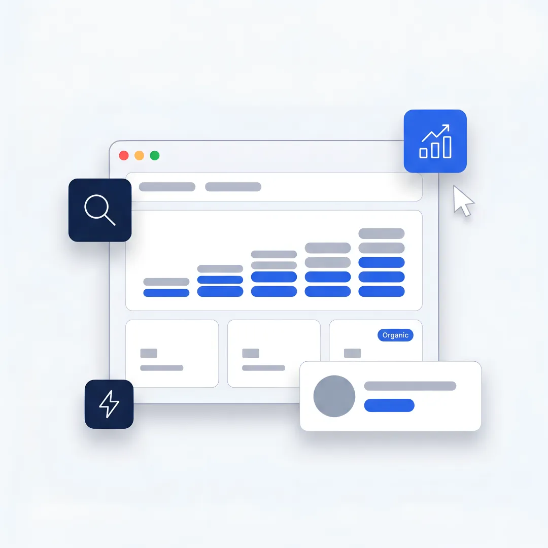 AI SEO dashboard in Boston office