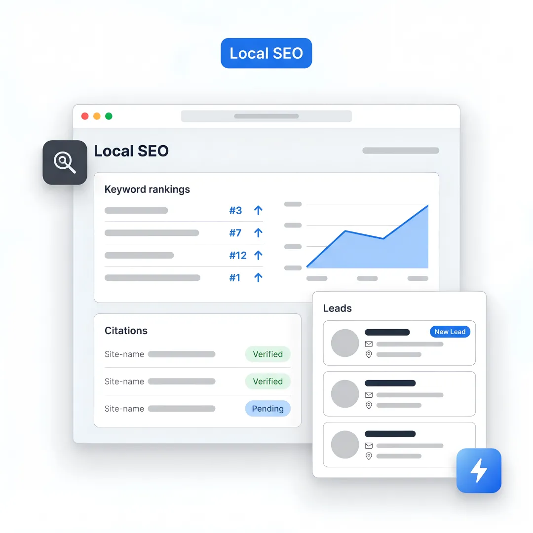 SEO strategist reviewing construction lead dashboard