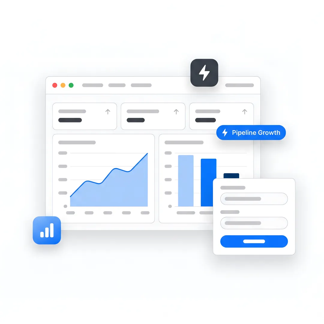 Marketing team reviewing SEO lead generation dashboard
