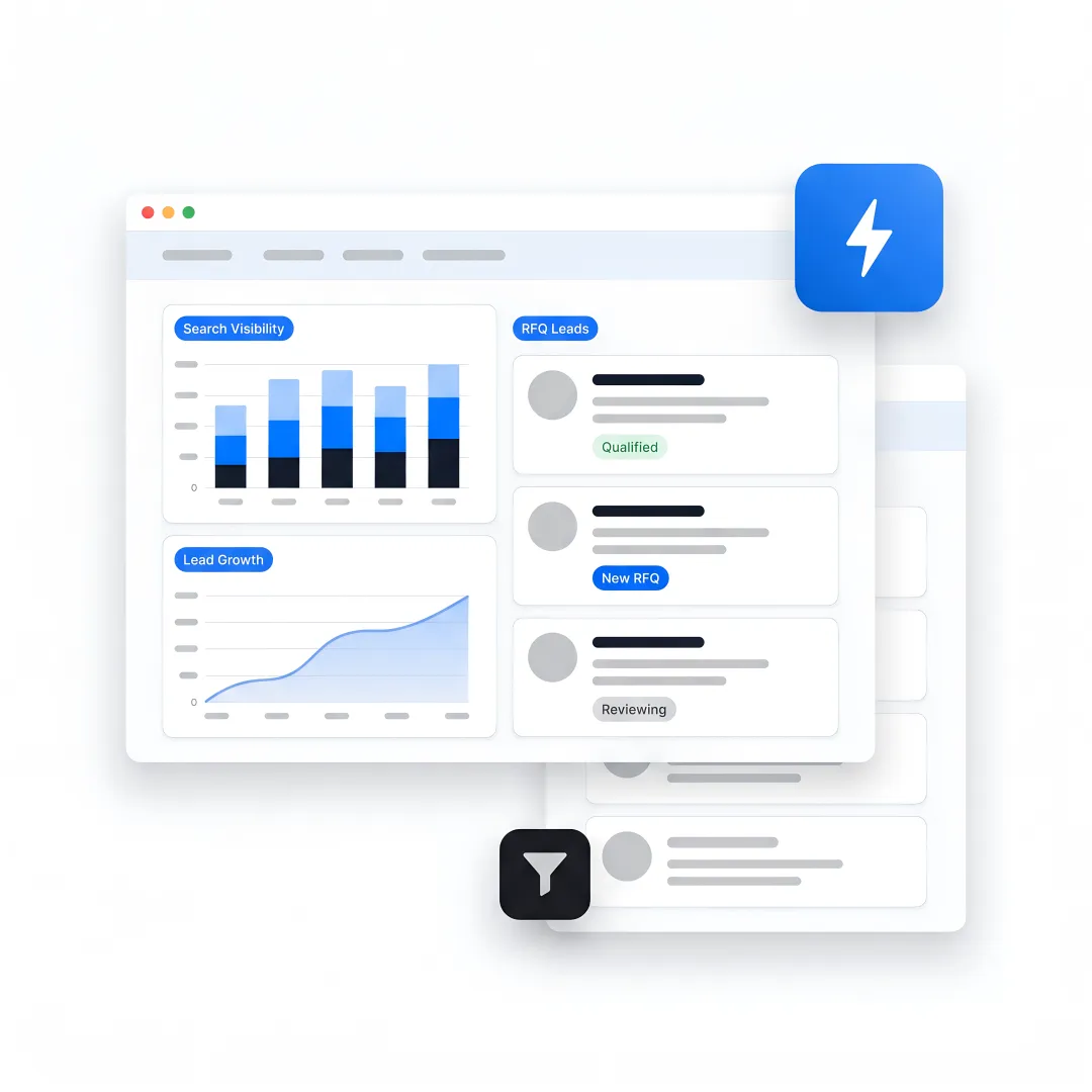 AI lead generation dashboard for B2B manufacturers