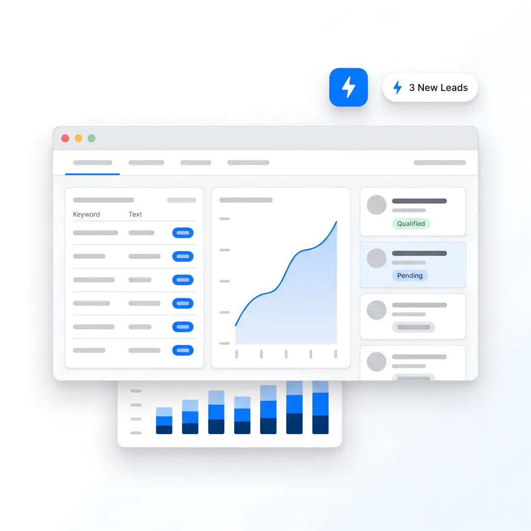 SEO strategist reviewing B2B growth dashboard