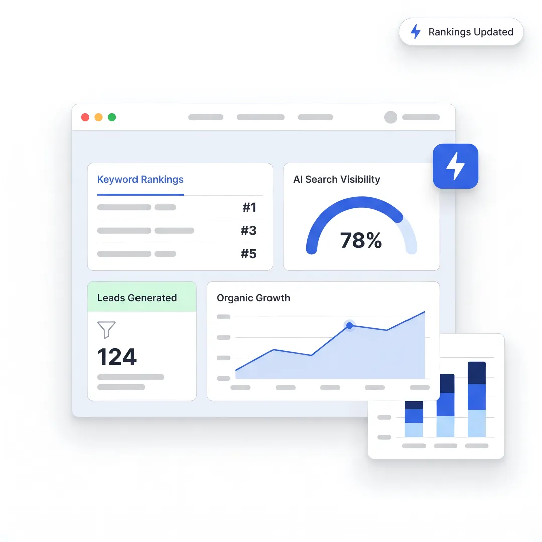 B2B SEO strategy dashboard for lead generation