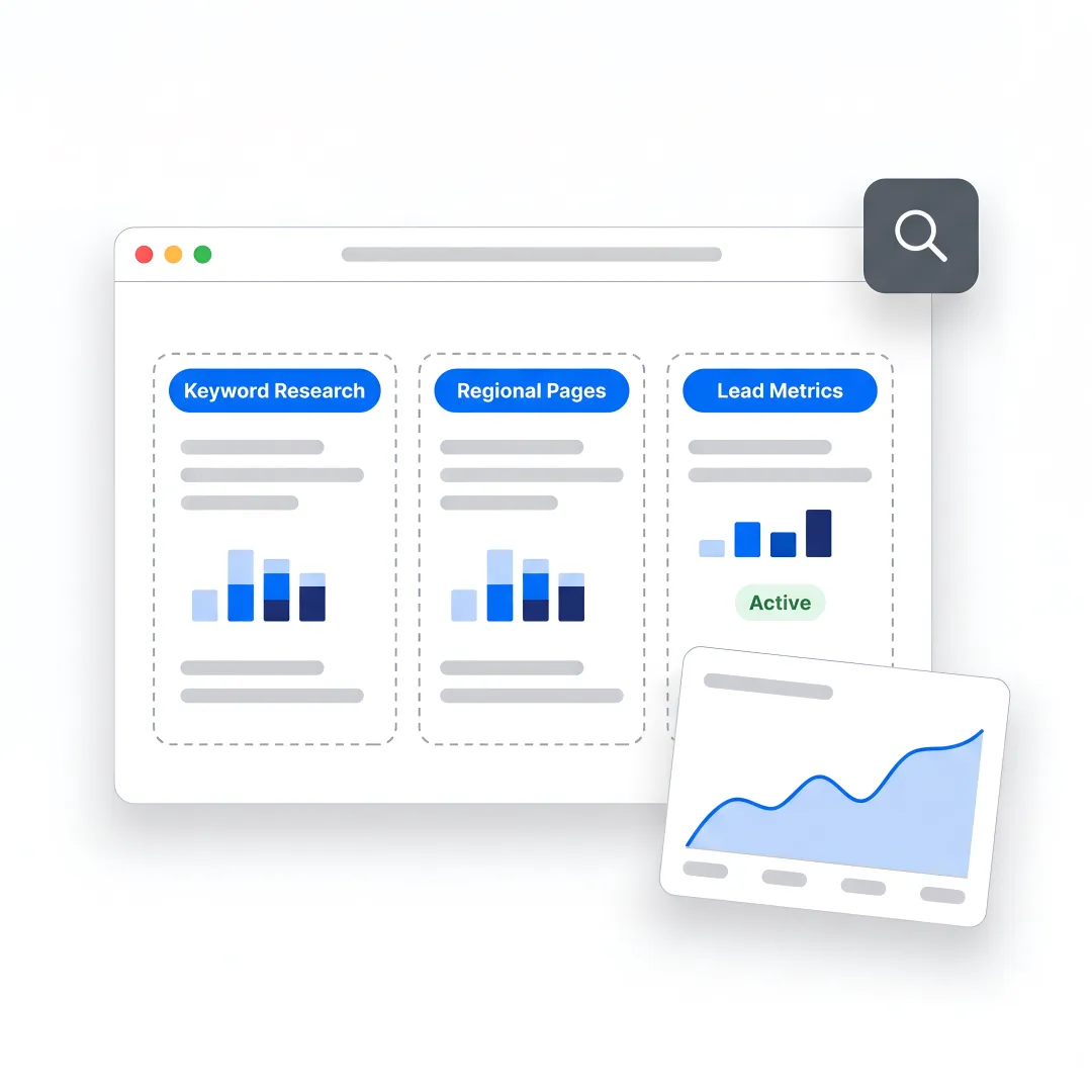 SEO strategist reviewing B2B growth workflow