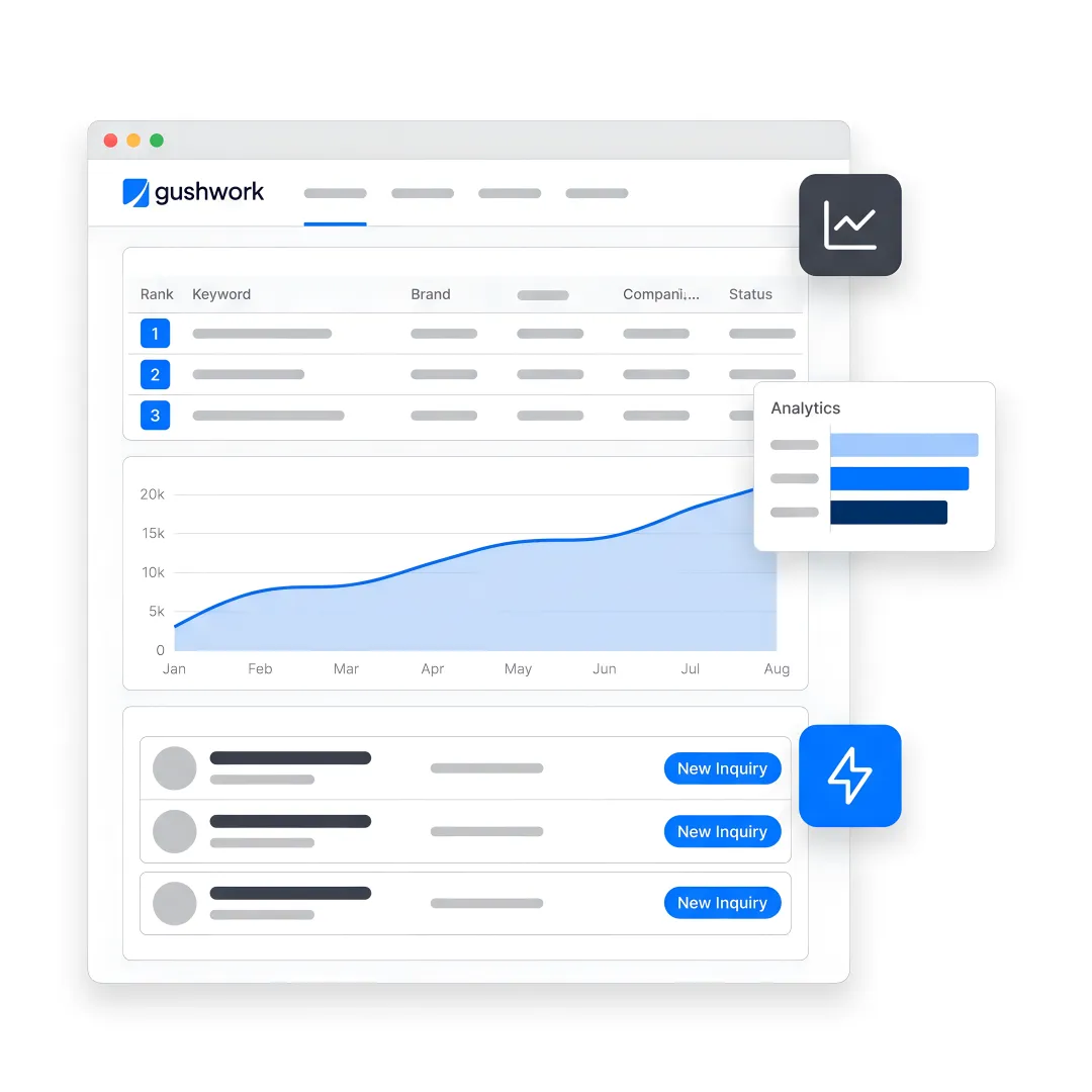 SEO strategist reviewing B2B lead dashboard