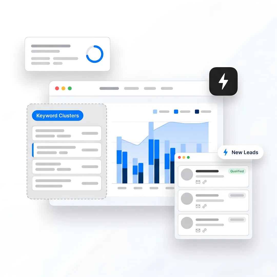 SEO strategist reviewing B2B growth workflow