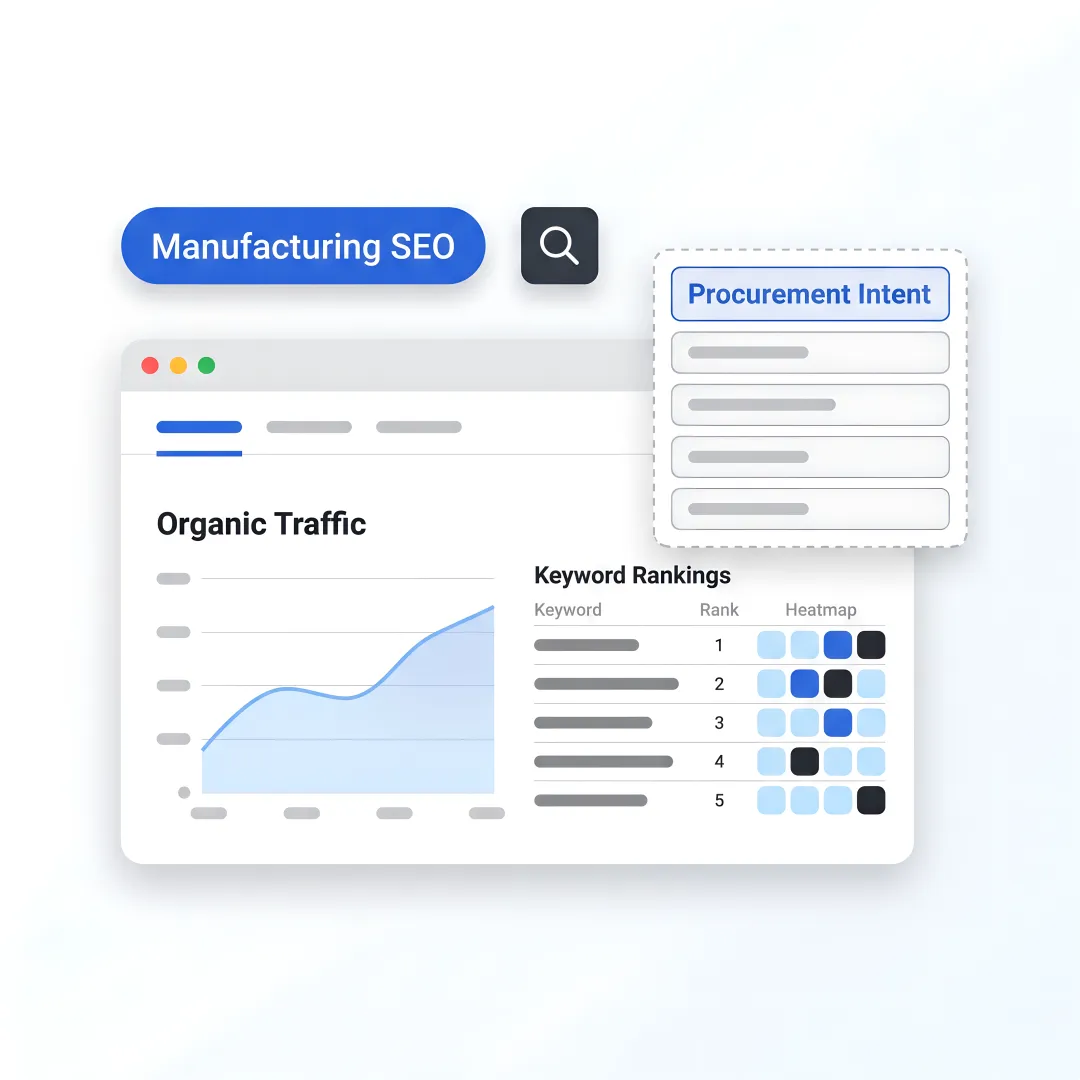 Industrial SEO dashboard for manufacturers