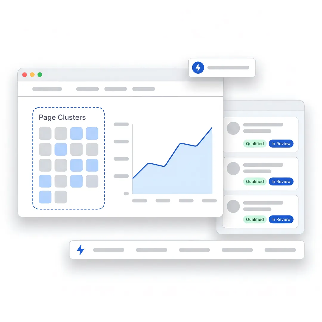 B2B team reviewing programmatic SEO workflow