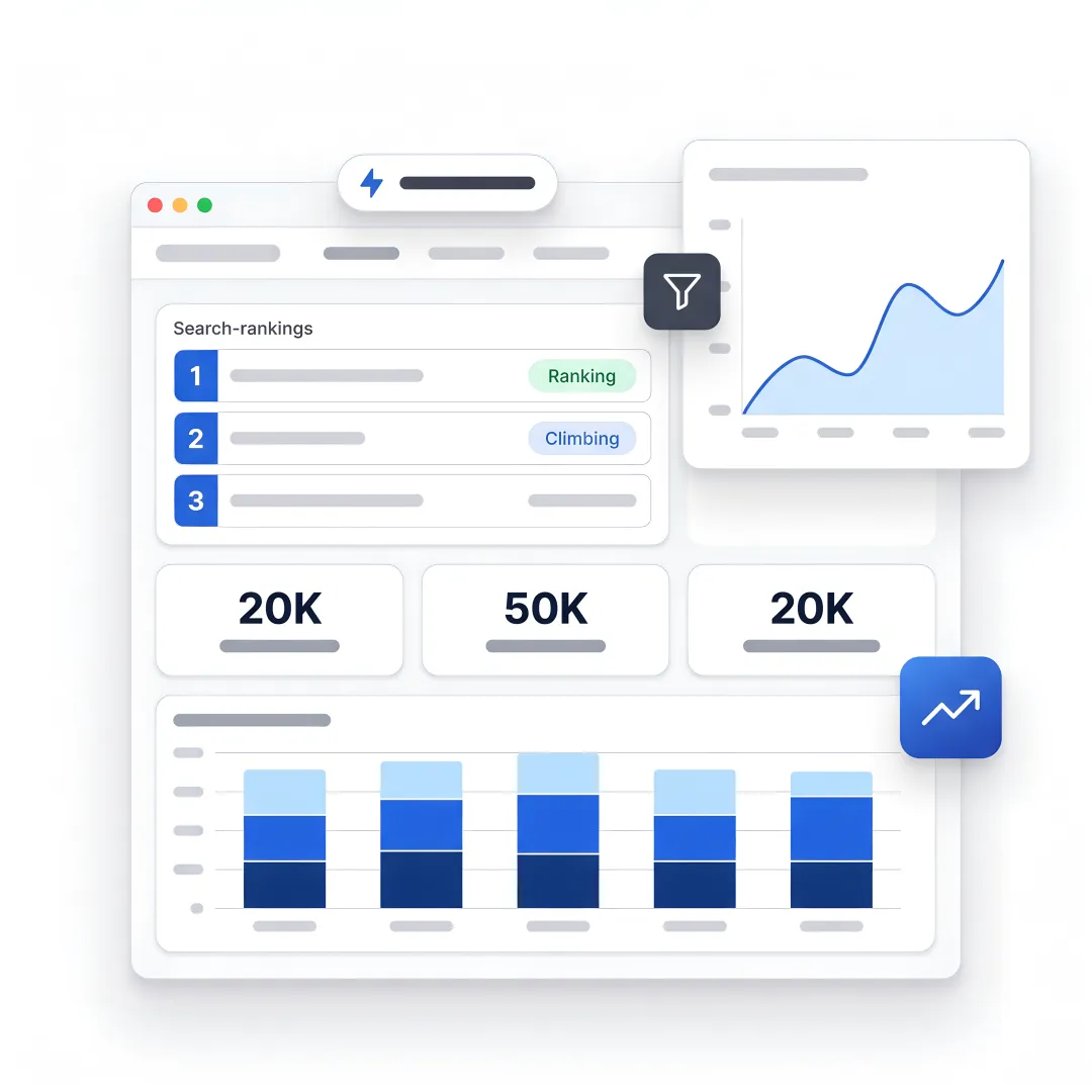 AI SEO dashboard for B2B lead generation