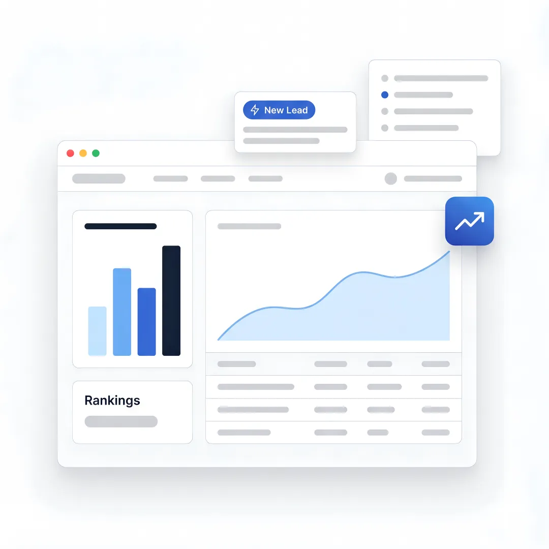 AI SEO dashboard for B2B lead growth
