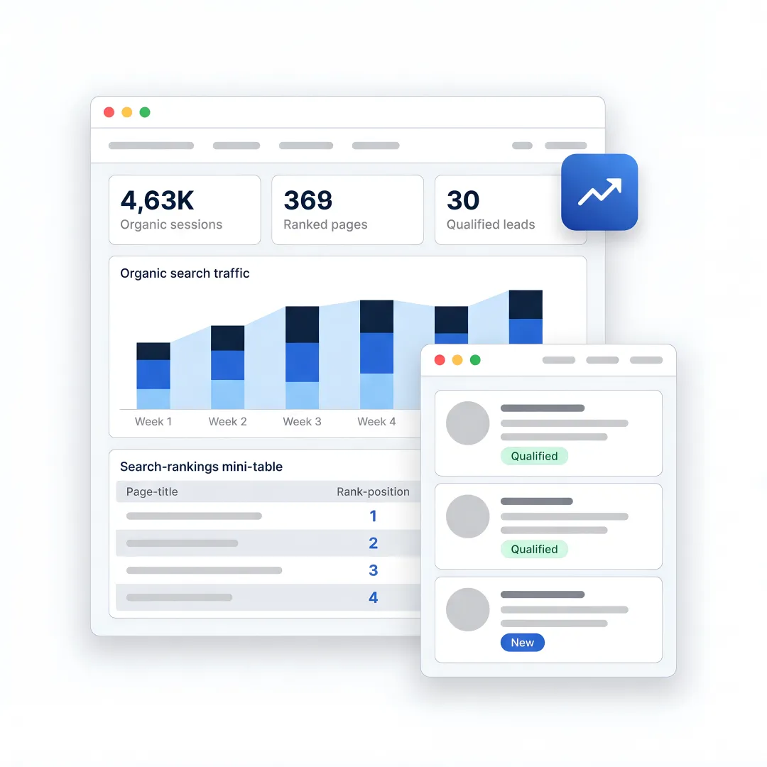 B2B manufacturer SEO analytics dashboard