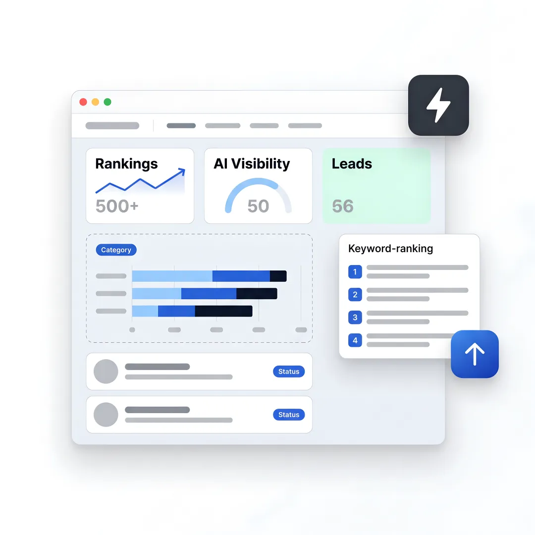 SEO strategist reviewing lead generation analytics