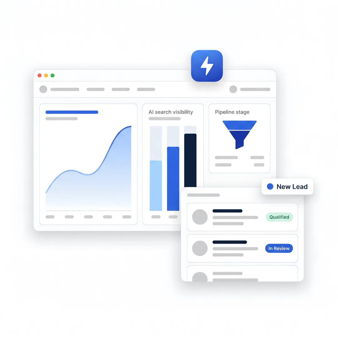 AI SEO dashboard for B2B manufacturers