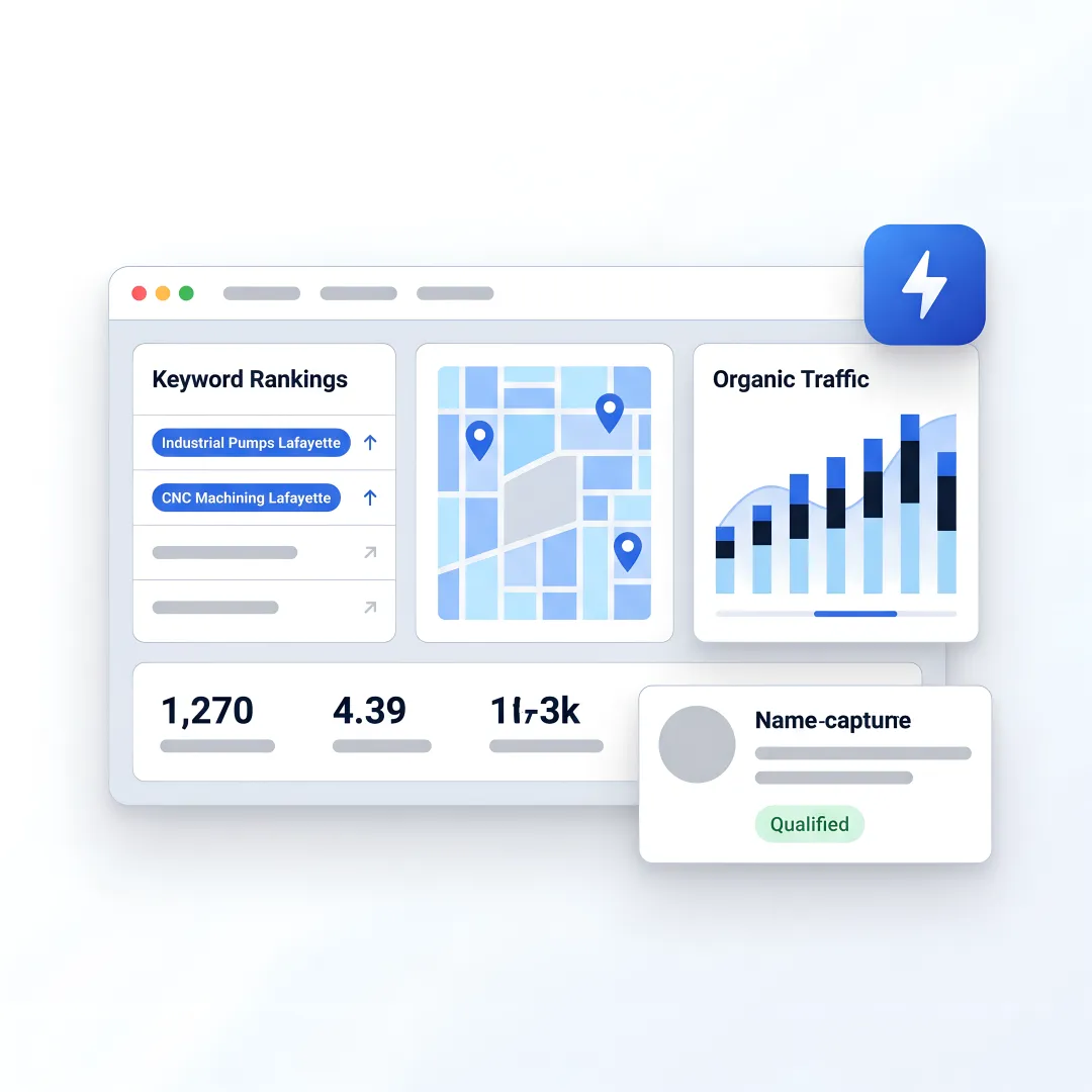 AI SEO dashboard for B2B manufacturing growth