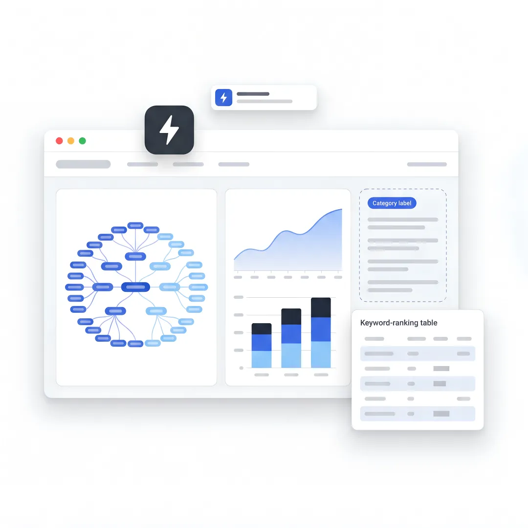Team reviewing AI SEO process dashboard