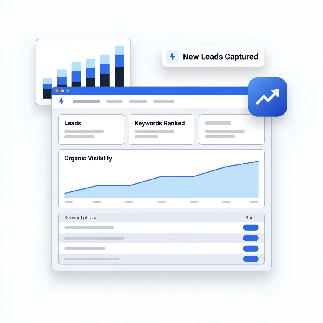 AI SEO dashboard for B2B lead generation