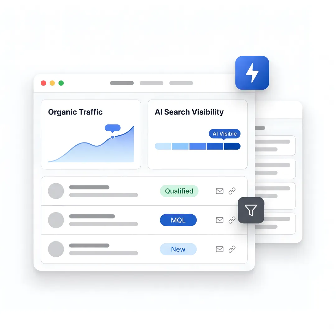B2B growth team reviewing lead generation dashboard