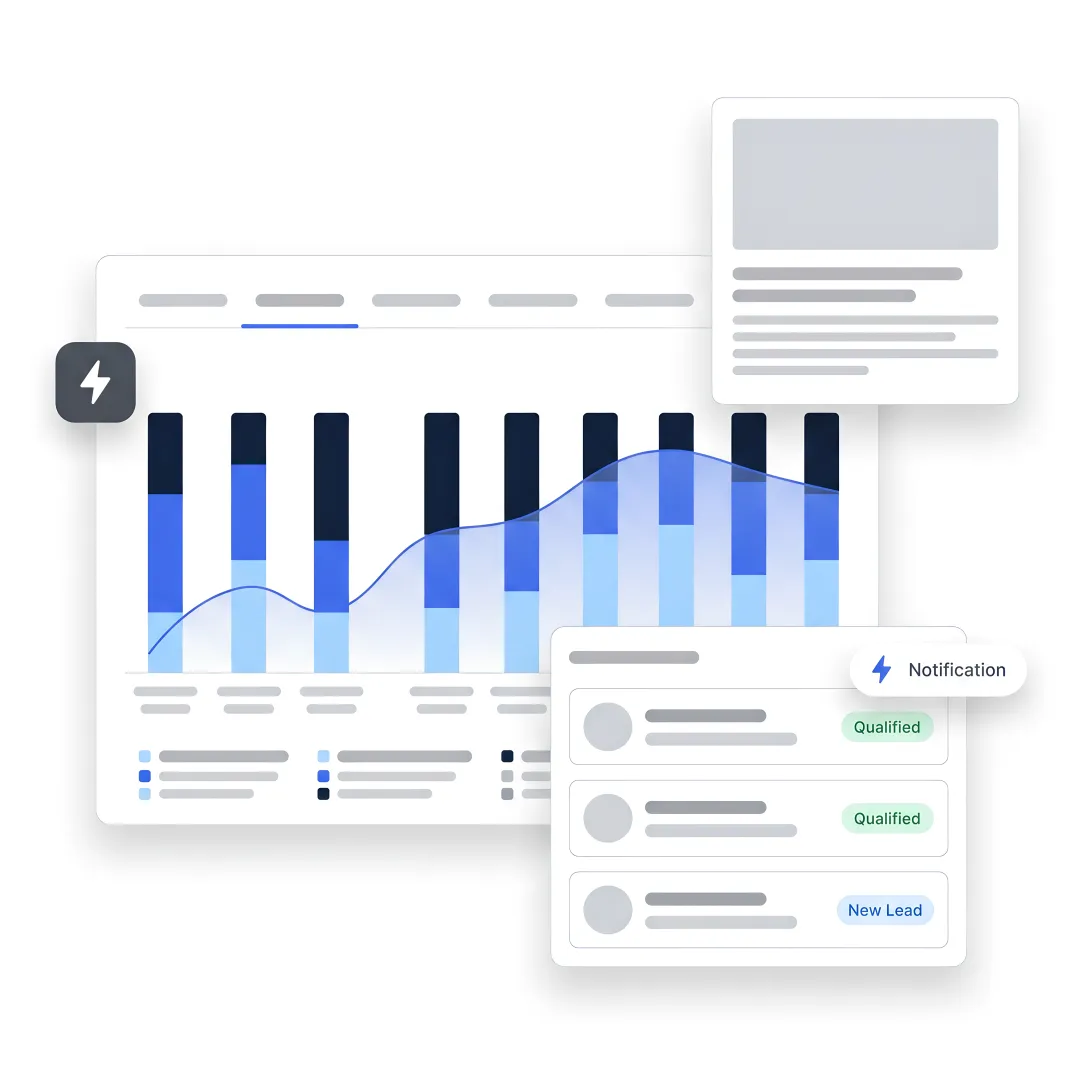 SEO strategist reviewing AI search and lead analytics