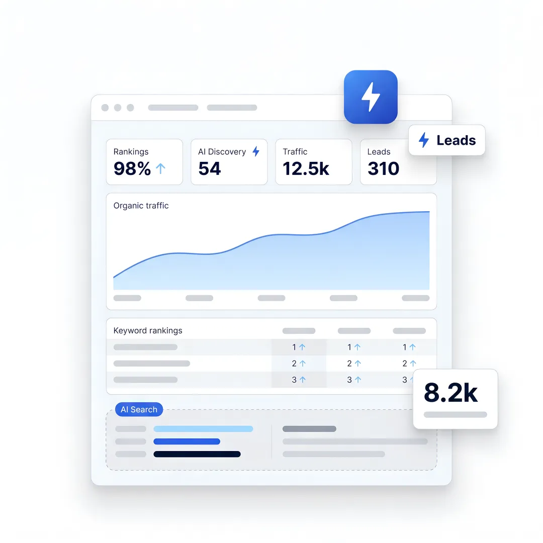 AI SEO dashboard for Wisconsin B2B SMBs