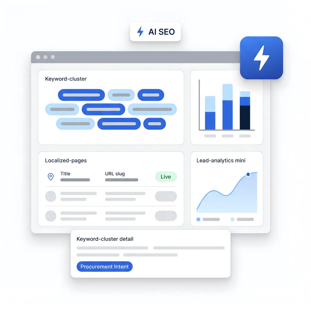 AI SEO workflow dashboard