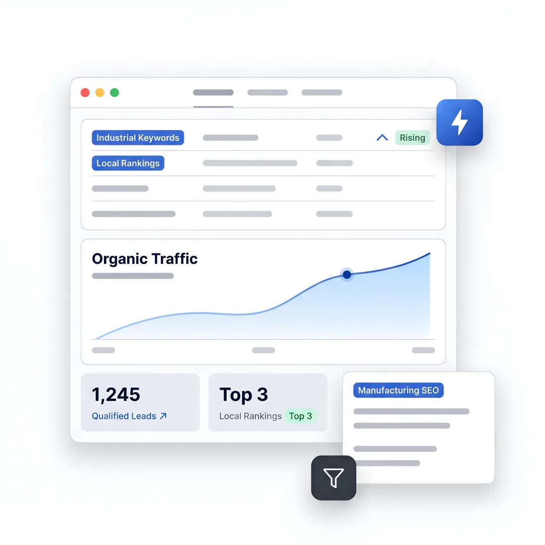 AI SEO dashboard for B2B manufacturers