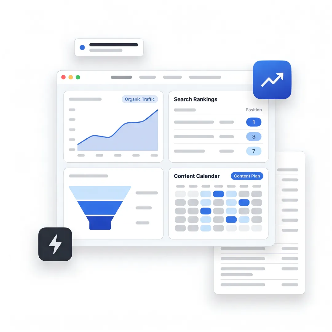 B2B organic search marketing dashboard