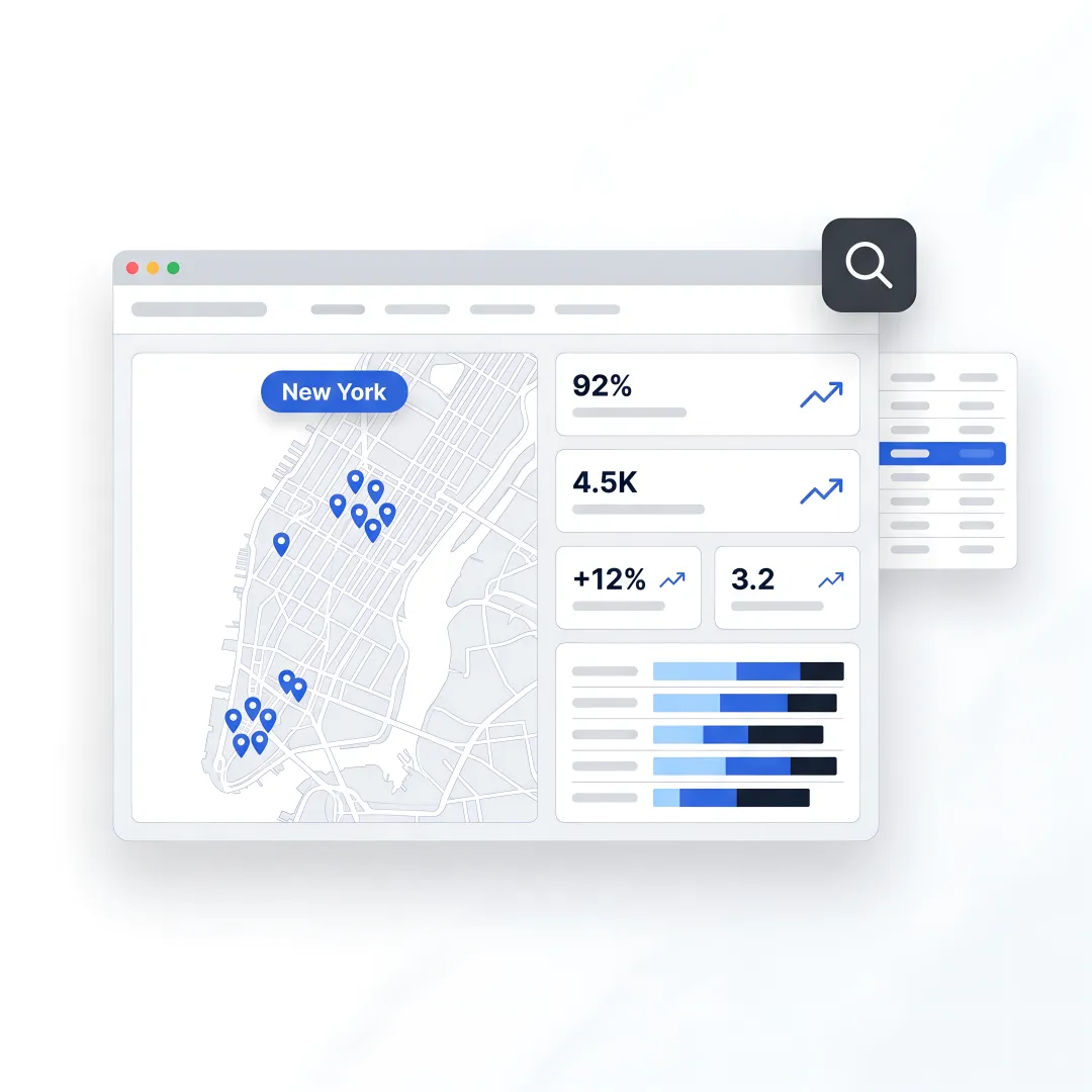 Local SEO dashboard for New York B2B manufacturers