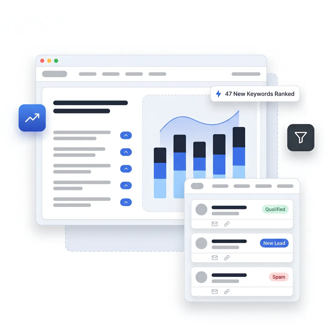 SEO team reviewing B2B growth process