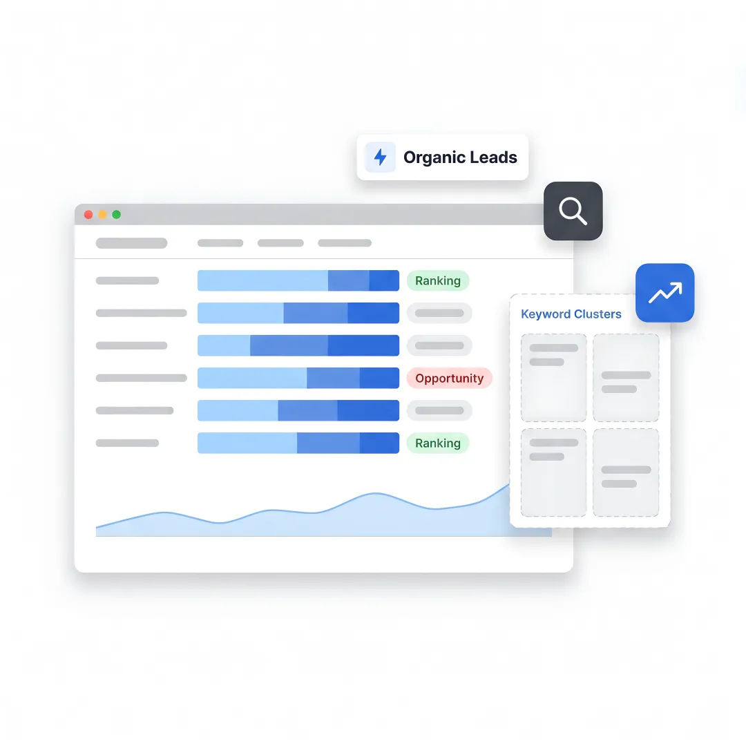 SEO strategist reviewing manufacturing growth dashboard