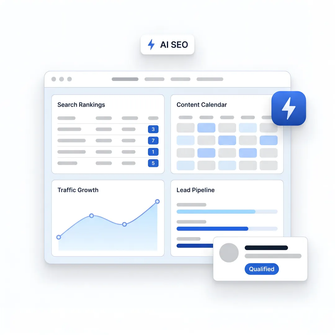 AI organic marketing workflow dashboard