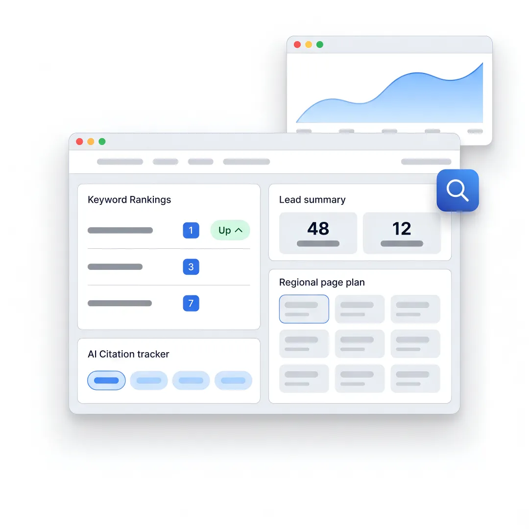 SEO strategist reviewing B2B growth dashboard