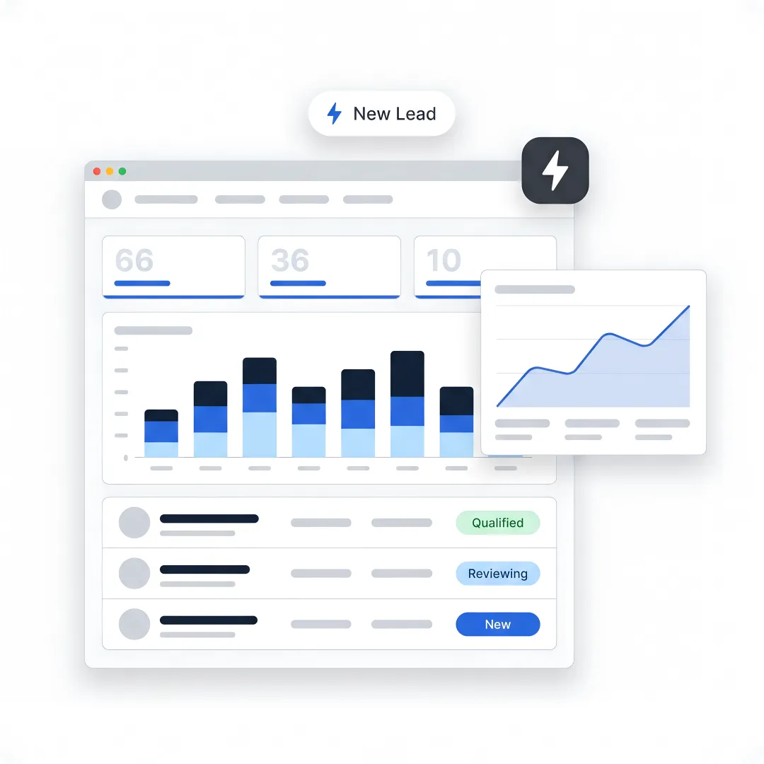 B2B growth team reviewing lead generation dashboard