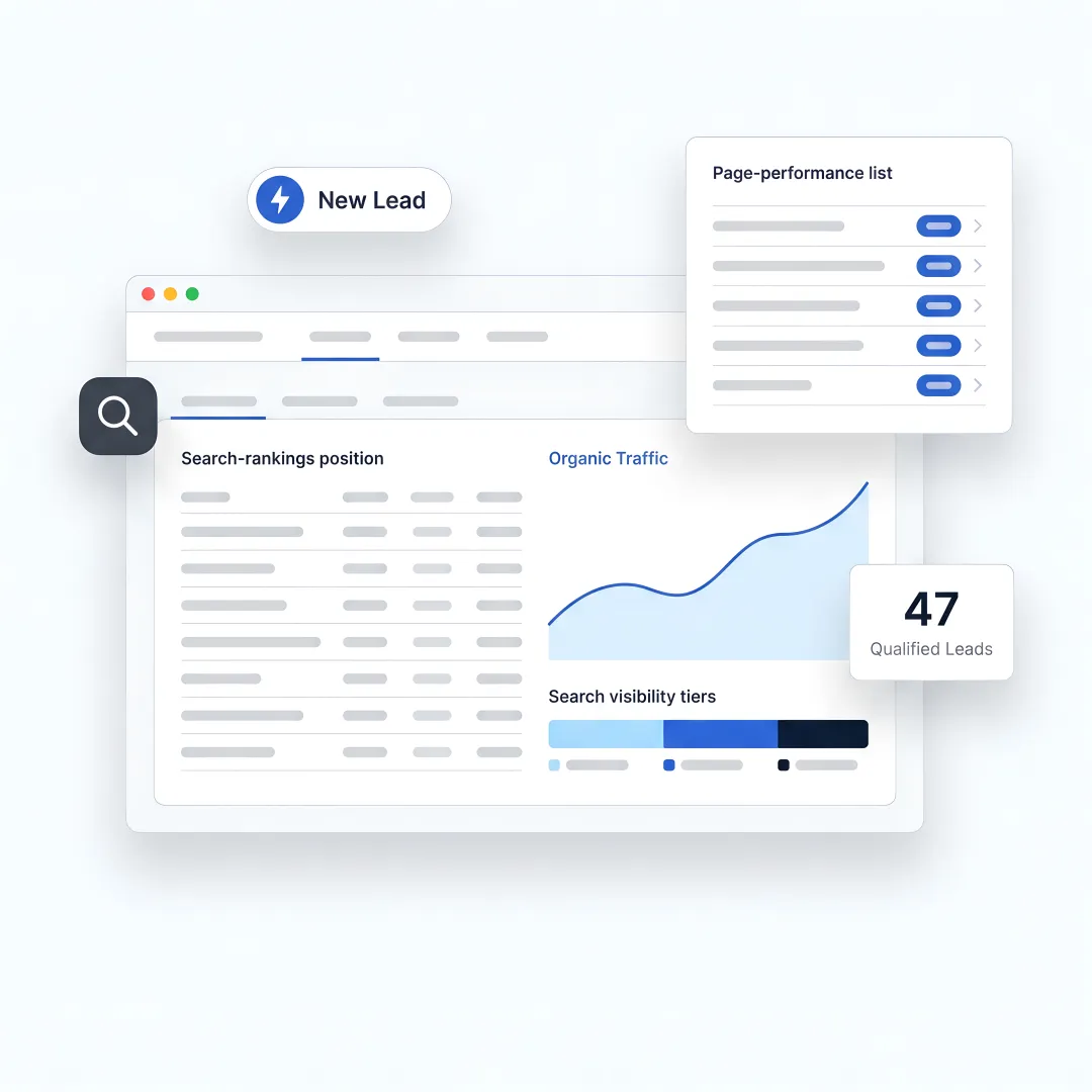 SEO strategy dashboard for B2B manufacturers