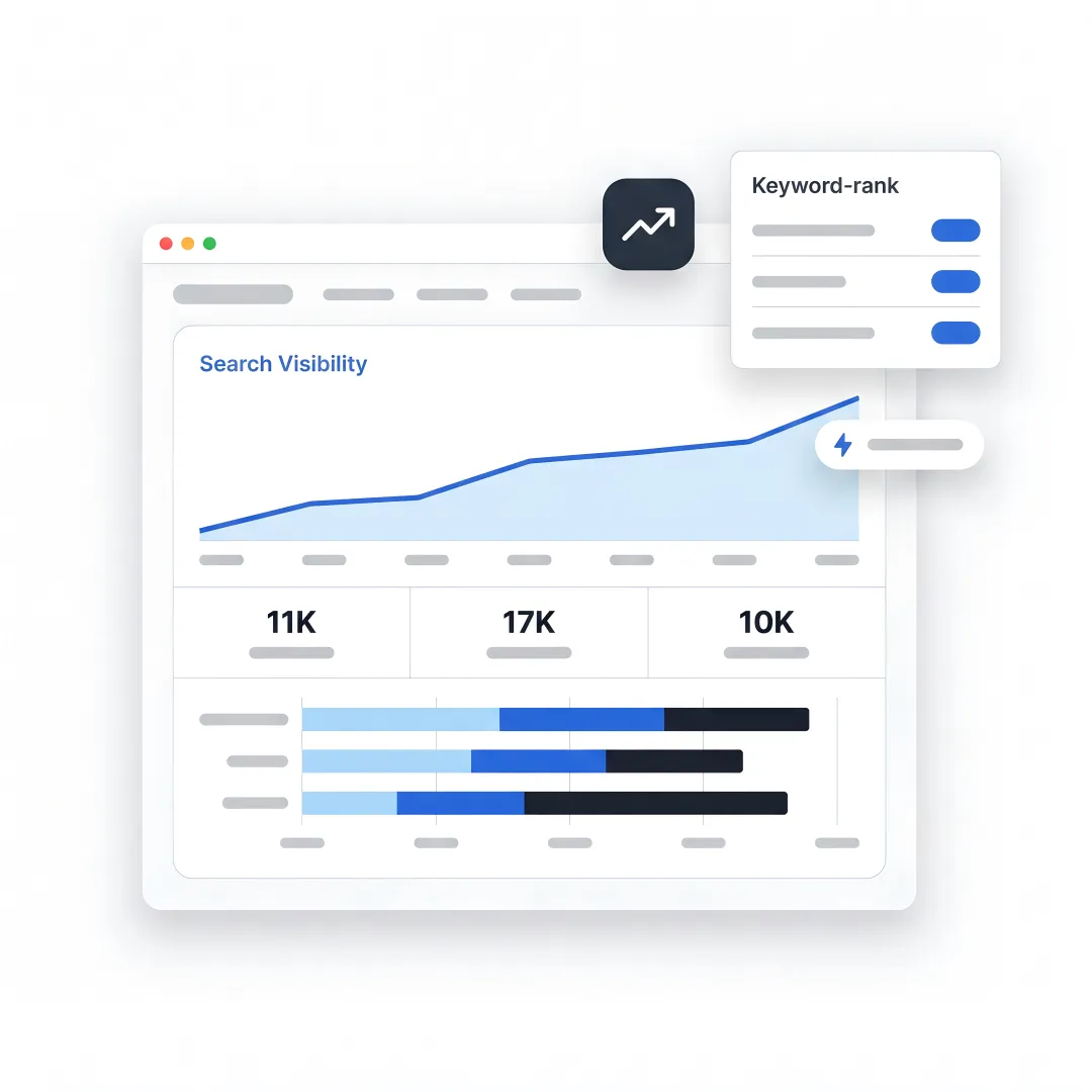 B2B manufacturing SEO strategy dashboard